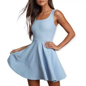 Lulu's Home Before Daylight Periwinkle Mini Dress